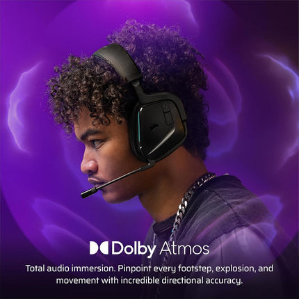 Corsair VOID v2 Wireless Gaming Headset with Bluetooth for PC, PS5, PS4, Switch, Mobile – Dolby Atmos, 70 Hr Battery, Dual Wireless, Lightweight, Fast Charging – Carbon