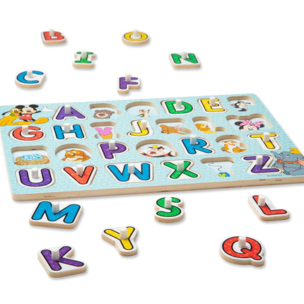 Melissa & Doug Disney Classics Wooden Alphabet Peg Puzzle by Melissa & Doug