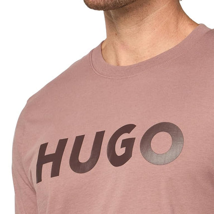 Hugo Men's Print Logo Short Sleeve T-Shirt, Twilight Mauve, XL