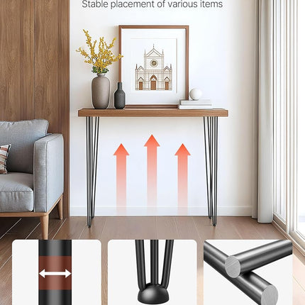 VEVOR Hairpin Table Legs 22" Black Set of 4 Desk Legs 880lbs Total Load Capacity Hairpin Desk Legs 3 Rods for Bench Desk Dining End Table Chairs Carbon Steel DIY Heavy Duty Furniture Legs