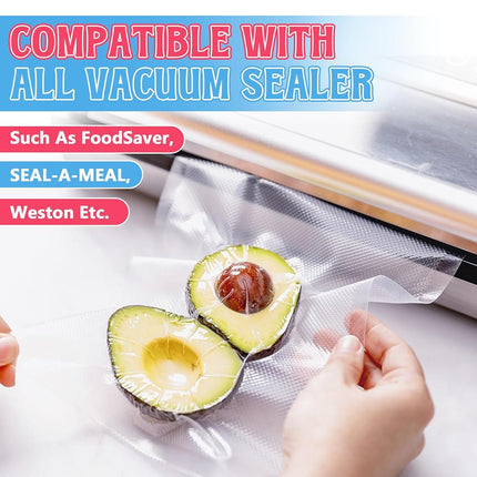 Bolsas para sellar alimentos al vacío, 100 unidades de 20x30 cm, bolsas de sellado al vacío, sin BPA, precortadas para almacenamiento, preparación de comidas o sous vide, grado comercial, de alta resistencia