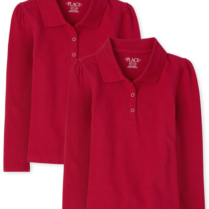 The Children's Place Girls' Long Sleeve Pique Polo