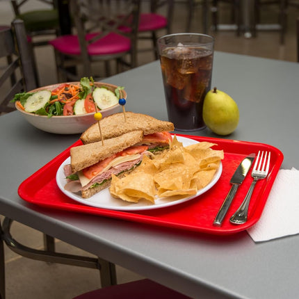 Bandejas de comida rápida Utopia, CACT101405-00-B01024, bandeja roja para cafetería de 36 x 26 cm (caja de 24)