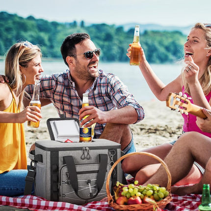 Maelstrom Soft Sided Cooler Bag, 40 Can Collapsible Insulated Cooler Ice Chest with Quick Access Flip-Top Lid, Large Leakproof Camping & Travel Cooler for Kayaking & Beach,Gray