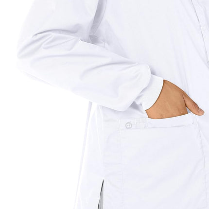 WonderWink 800AWHITSM Wonder Work Unisex Snap Front Jacket, White, Standard-S Size