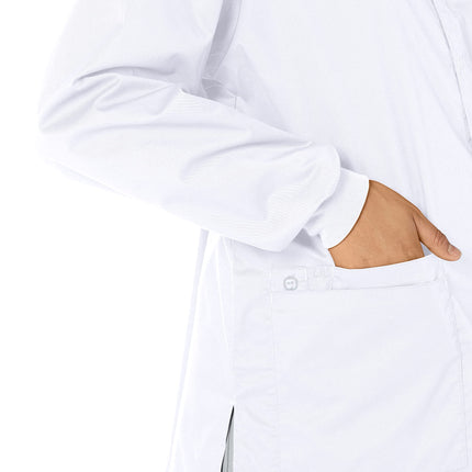 WonderWink 800AWHITSM Wonder Work Unisex Snap Front Jacket, White, Standard-S Size