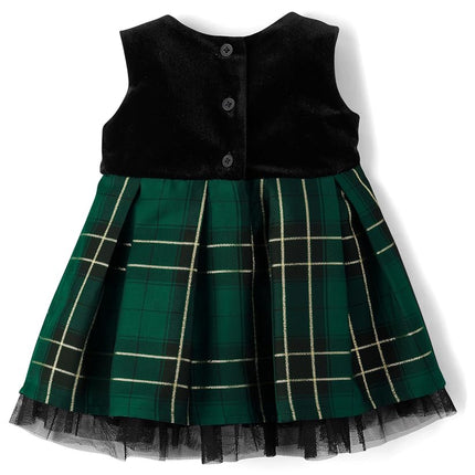 The Children's Place Baby Girls' and Newborn Sleeveless Dressy Dresses, Spruceshad Plaid, 12-18 Months