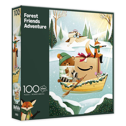 Amazon Holiday Toy Book - 100 Piece Jigsaw Puzzle from Buffalo Games - Forest Friends Adventure - Family Game Night Puzzle Fun - Finished Size is 15 x 11