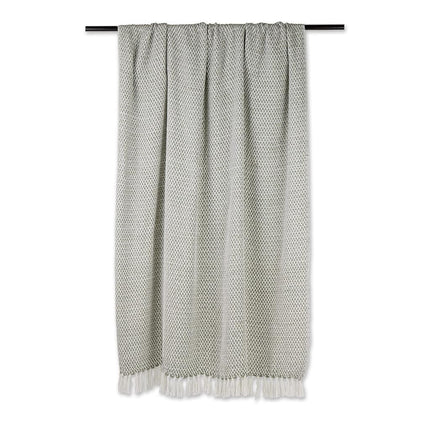 DII Woven Throw Collection 100% Cotton, Basketweave, 50x60, Artichoke Green