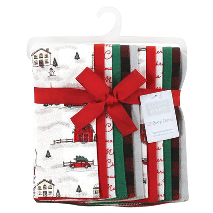 Paquete de paños de franela de algodón Hudson Baby Unisex para bebé, diseño navideño, talla única