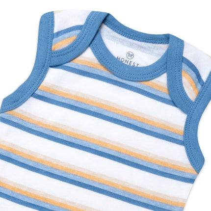 HonestBaby Multipack Sleeveless and Cami Bodysuits One-piece 100% Organic Cotton for Infant Baby Boys, Girls, Unisex T-Shirt Set for Babies and ToddlersBabies Girls, Tropic Shadow Chambray, 3-6 Meses