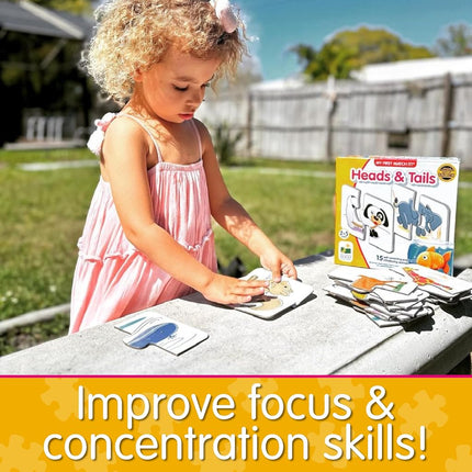 The Learning Journey My First Match It - Head and Tails Puzzle For Kids - Helps Interactive Child Development, Problem-Solving and Confidence Skills - 15 Self-Correcting Puzzle Sets - For 2+ Years