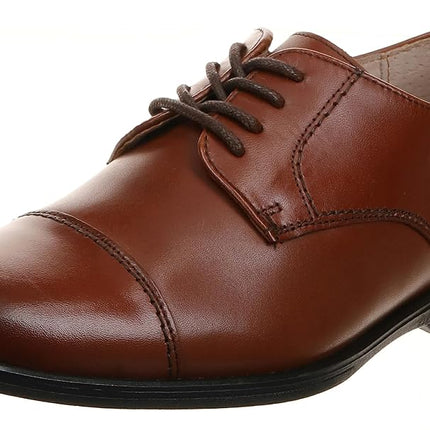 Florsheim Unisex-Child Reveal Cap Toe Ox, Jr. (Toddler/Little Big Kid) Oxford, Cognac, 3.5 US Wide Big Kid