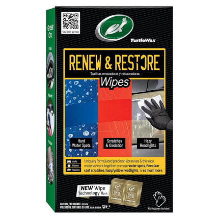 Turtle Wax 54349 Renew and Restore Wipes, Car Pain