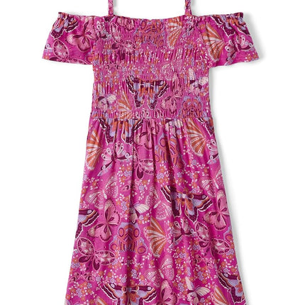 The Children's Place Girls' One Size Short Sleeve Cold Shoulder Dress, Pink, Large