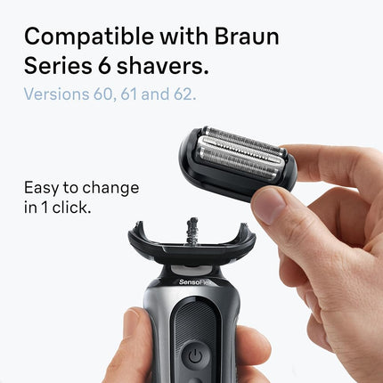 Braun Series 6 6040cs Electric Shaver with Charging Stand, Precision Trimmer, Wet & Dry, Rechargeable, Cordless Foil Shaver, Blue