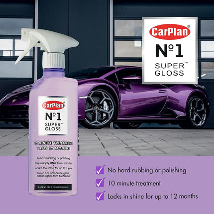 CarPlan No.1 Super Gloss, Dust & Dirt Protection, Paint Treatment, 600 ml