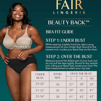 Soutien-gorge Vanity Fair Beauty Back lissant pour femme avec dentelle, bonnets légèrement doublés jusqu'à la taille DD, tissu extensible dans 4 directions, opaque, Blush cuivré, 85E, Blush cuivré, 38DD