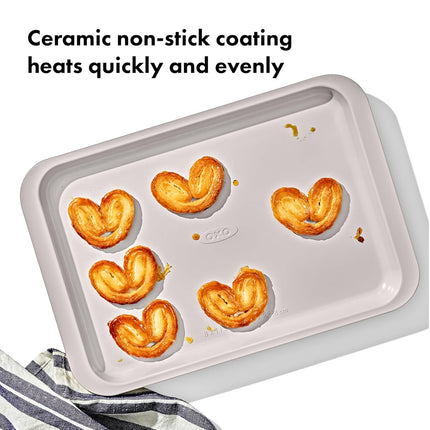 OXO Good Grips Non-Stick Pro Ceramic Coated Metal Bakeware Quarter Sheet Pan, Storm Blue, 24 x 35cm