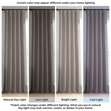 HPD Half Price Drapes Extra Wide Linen Room Darkening Curtain (1 Panel) 100 X 120, BOCH-LN18511-120-DW, Mink