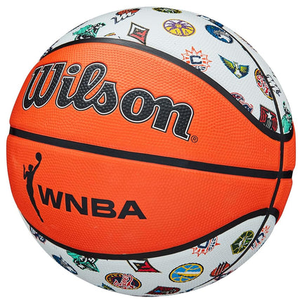 Wilson Basketball WNBA ALL TEAM, Outdoor, Rubber, Size: 6, Brown/White