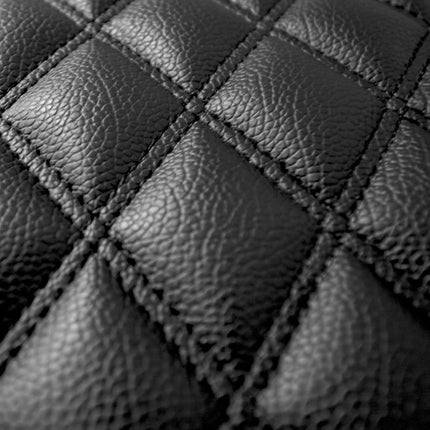 Automotive Floor Mats Black Luxury Universal Fit all season protection Heavy Duty Faux Leather fits most Cars, SUVs and Trucks (Diamond Design with High Tech 3D Anti-Slip Backing) FH Group F12002BLACK