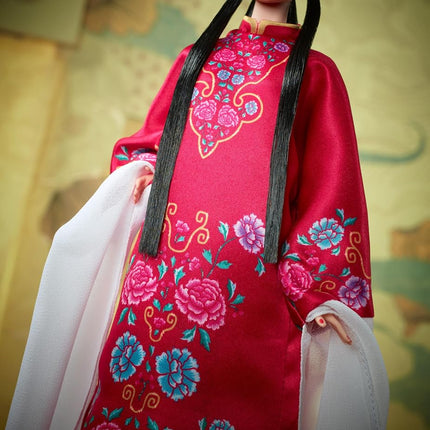 Barbie Signature Lunar New Year Doll, Collectible in Red Floral Robe with Traditional Accessories Inspired by the Peking Opera, HRM57