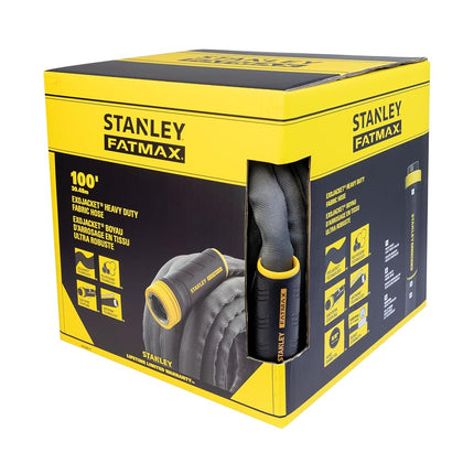 STANLEY BDS90131 Fatmax 100 ft. x 5/8 in. Fabric Hose with Swivel Coupling Watering, Gray, 100'