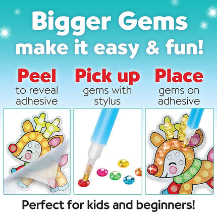 Creativity for Kids Big Gem Diamond Painting Kit: Holiday Stickers and Suncatchers, DIY Christmas Crafts for Kids