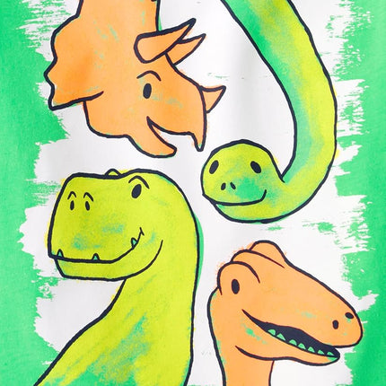 The Children's Place Baby and Toddler Boys' Dino Short Sleeve Graphic T-Shirts, Multipack, Dino Cars/Dino/Dinos, 5T