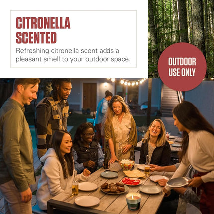 Vela de citronela para exteriores Coleman, vela decorativa en lata para patio, jardín, camping y uso al aire libre, incluye tapa protectora, hasta 25 horas de combustión, 311 g
