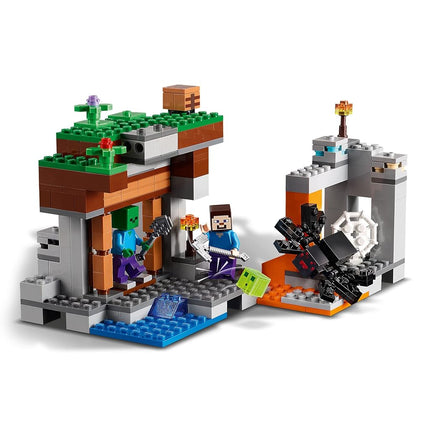 LEGO Minecraft The Abandoned Mine Building Toy, Zombie Cave with Slime, Steve & Spider Figures, Gift idea for Kids, Boys and Girls Age 7 plus 21166