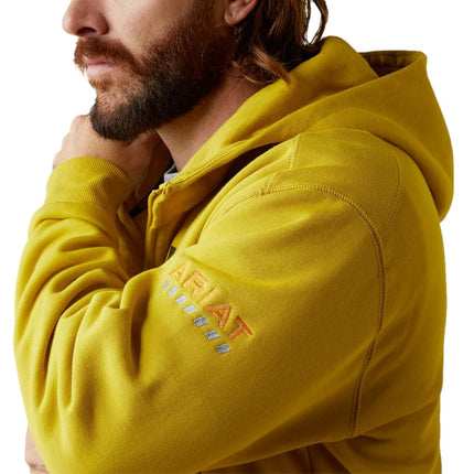 ARIAT Men's Rebar Workman Full Zip Hoodie, Antique Moss, XXL Big