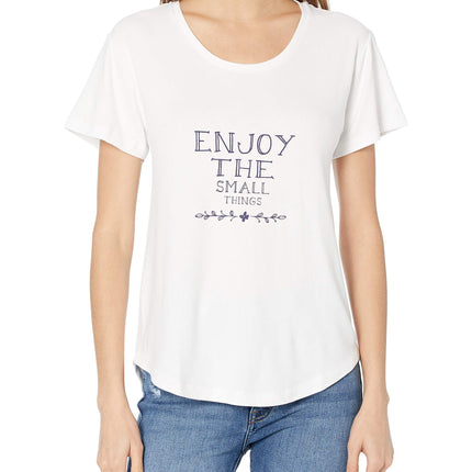 HUE Women's Fashion Sleepwear Pajama Tops, White -