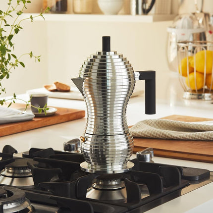 Alessi Pulcina Espresso Coffee Maker, Black, 6 Cup Capacity