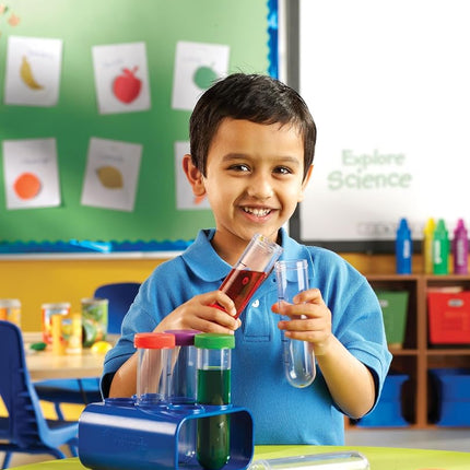Learning Resources Primary Science Jumbo Test Tubes with Stand, Set of 6 Tubes, Science for Kids, Chemistry Set for Kids, Ages 3+