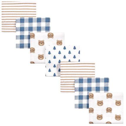 Hudson Baby Unisex Baby Algodón Franela Mantas Envolventes Paquete, Little Bear, Talla Única
