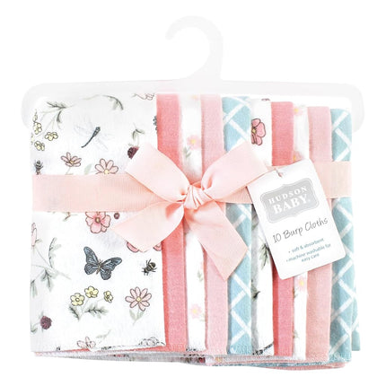 Hudson Baby Bavoirs en flanelle de coton pour bébés unisexes, motif colibri, lot de 10, taille unique
