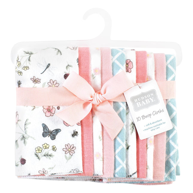 Hudson Baby Bavoirs en flanelle de coton pour bébés unisexes, motif colibri, lot de 10, taille unique