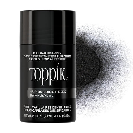 TOPPIK Building Fibers, Black 0.42 oz (12 g), (Pac