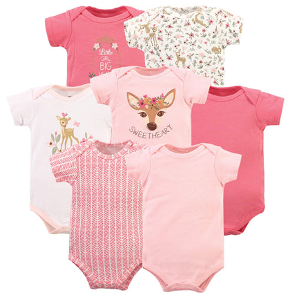 Hudson Baby Baby Cotton Bodysuits, Floral Deer, 18