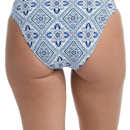 La Blanca Braguita de Bikini Hipster Fruncida Lateral Estándar para Mujer, Capri Blue//Mediterranean Breeze, 14