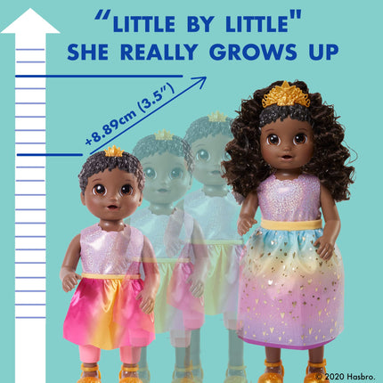 ¡Baby Alive Princesa Ellie Crece! Muñeca de pelo negro, muñeca interactiva con accesorios, muñecas que hablan, juguetes para niñas y niños de 3 años en adelante, 45,72 cm