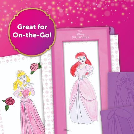 PlayMonster Fashion Plates Disney Princess – Mix-and-Match Drawing Kit, Arts and Crafts, Coloring, Art Supplies, Craft Supplies, Stencils, Crayons Included, Create Your Own Designs, Ages 6+