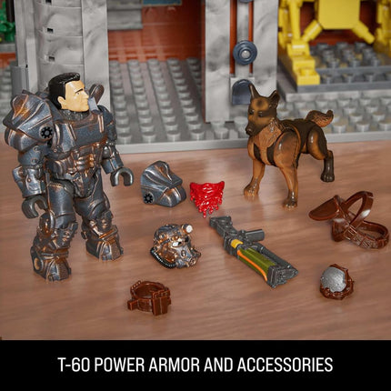MEGA Fallout Action Figures Building Toys, Red Rocket Truck Stop with 824 Pieces, 2 Poseable Characters and Accessories, for Collectors