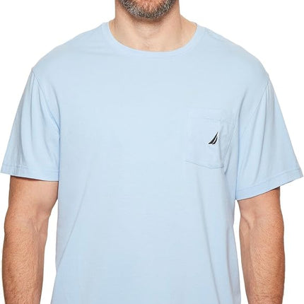 Nautica Men's Solid Crew Neck Short-Sleeve Pocket 