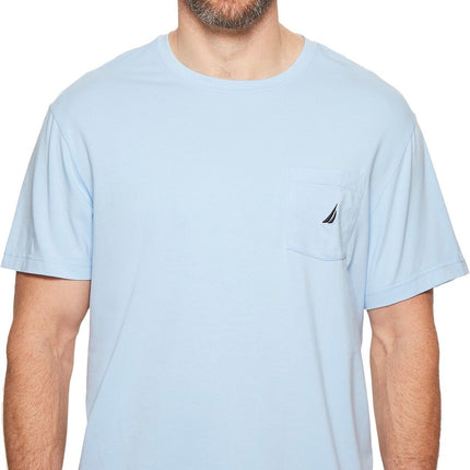Nautica Men's Solid Crew Neck Short-Sleeve Pocket 