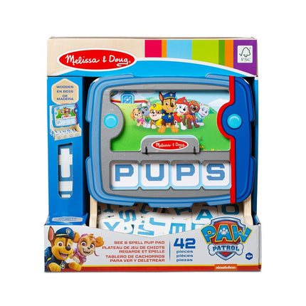 Melissa & Doug PAW Patrol Wooden See & Spell Pup Pad Game | Wooden Toy | Educational Play | Developmental Toy for Kids | 4 and Above | Gift for Boys or Girls
