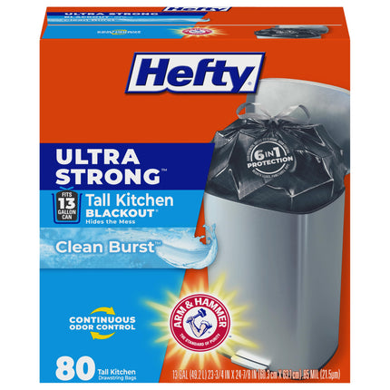 Hefty Ultra Strong Tall Kitchen Trash Bags, 35% Re