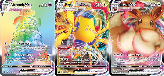 3 Pok�mon Card Vmax Bundle - 1 Secret Rare Rainbow Card - No Duplicates - Vmax Booster Pack